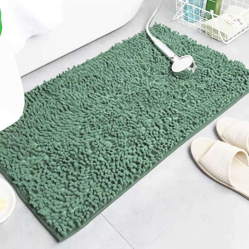 Chenille Bath Mat anti Slip Gray Water Absorb Bathroom Carpet for Living Room Bedroom Rugs Kitchen Floor Mats Tapete De Banheiro