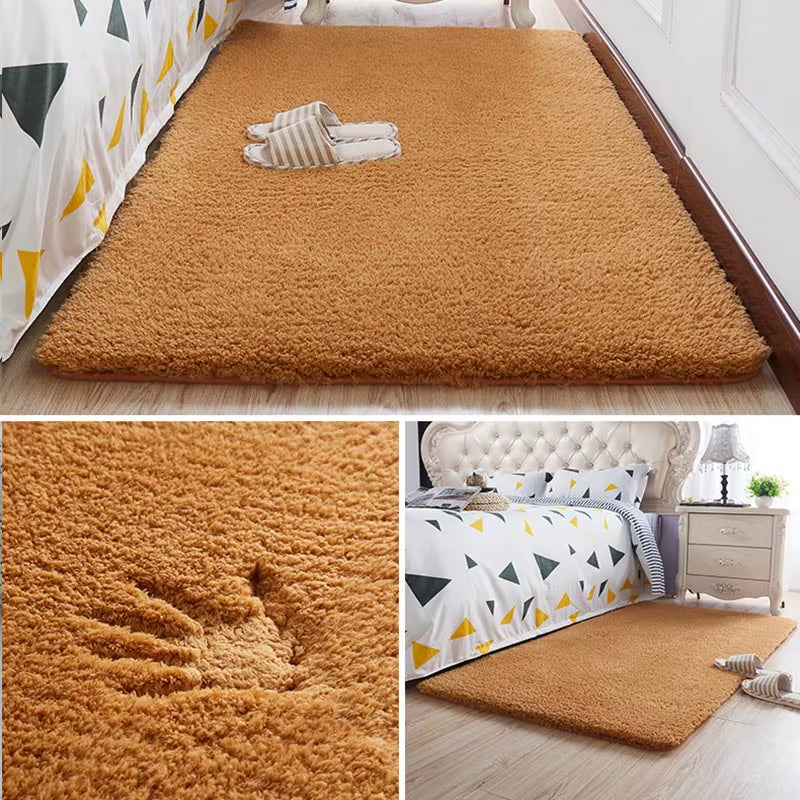 Nordic Fluffy Carpet for Bedroom Living Room Large Size Plush Anti-Slip Soft Door Mat White Pink Red Children'S Rugs for Room