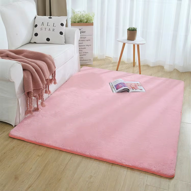 Nordic Fluffy Faux Fur Rugs Microfiber Imitation Rabbit Hair Center Living Room for Bedroom Carpet Non-Slip White Plush Kids Mat