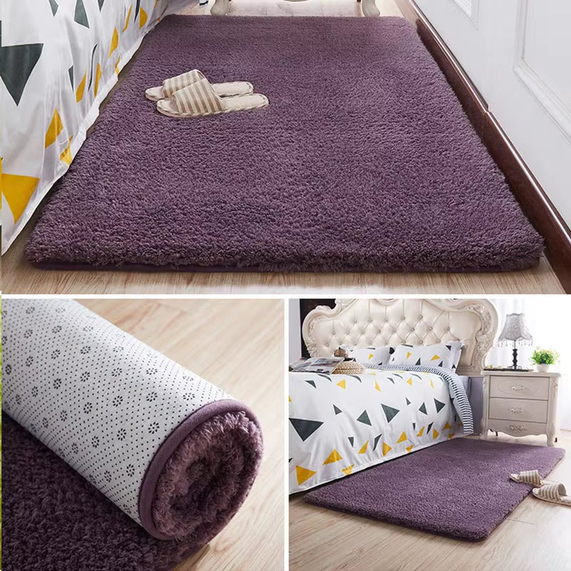 Nordic Fluffy Carpet for Bedroom Living Room Large Size Plush Anti-Slip Soft Door Mat White Pink Red Children'S Rugs for Room