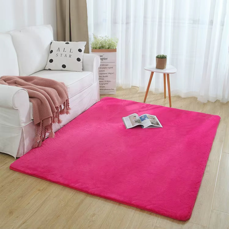 Nordic Fluffy Faux Fur Rugs Microfiber Imitation Rabbit Hair Center Living Room for Bedroom Carpet Non-Slip White Plush Kids Mat