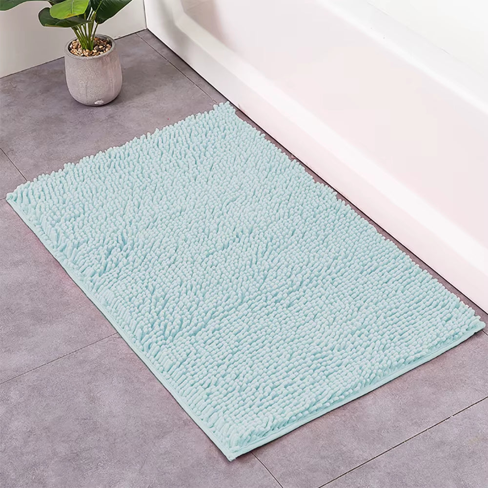 Chenille Bath Mat anti Slip Gray Water Absorb Bathroom Carpet for Living Room Bedroom Rugs Kitchen Floor Mats Tapete De Banheiro
