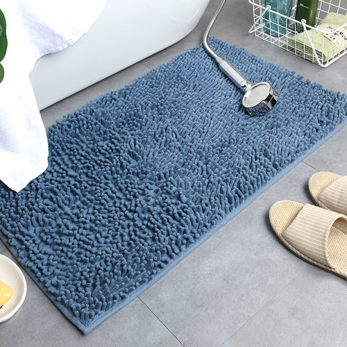 Chenille Bath Mat anti Slip Gray Water Absorb Bathroom Carpet for Living Room Bedroom Rugs Kitchen Floor Mats Tapete De Banheiro