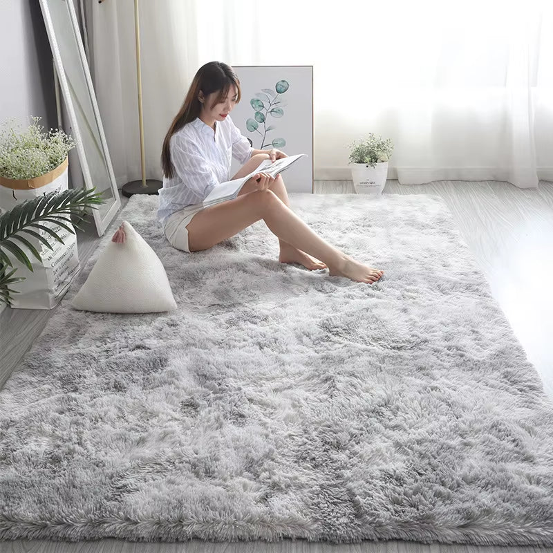 Carpets for Living Room Modern Sofas Grey Fluffy Carpet Bedroom Decoration Anti-Slip Furry Large Rug Washable Floor Covering Mat