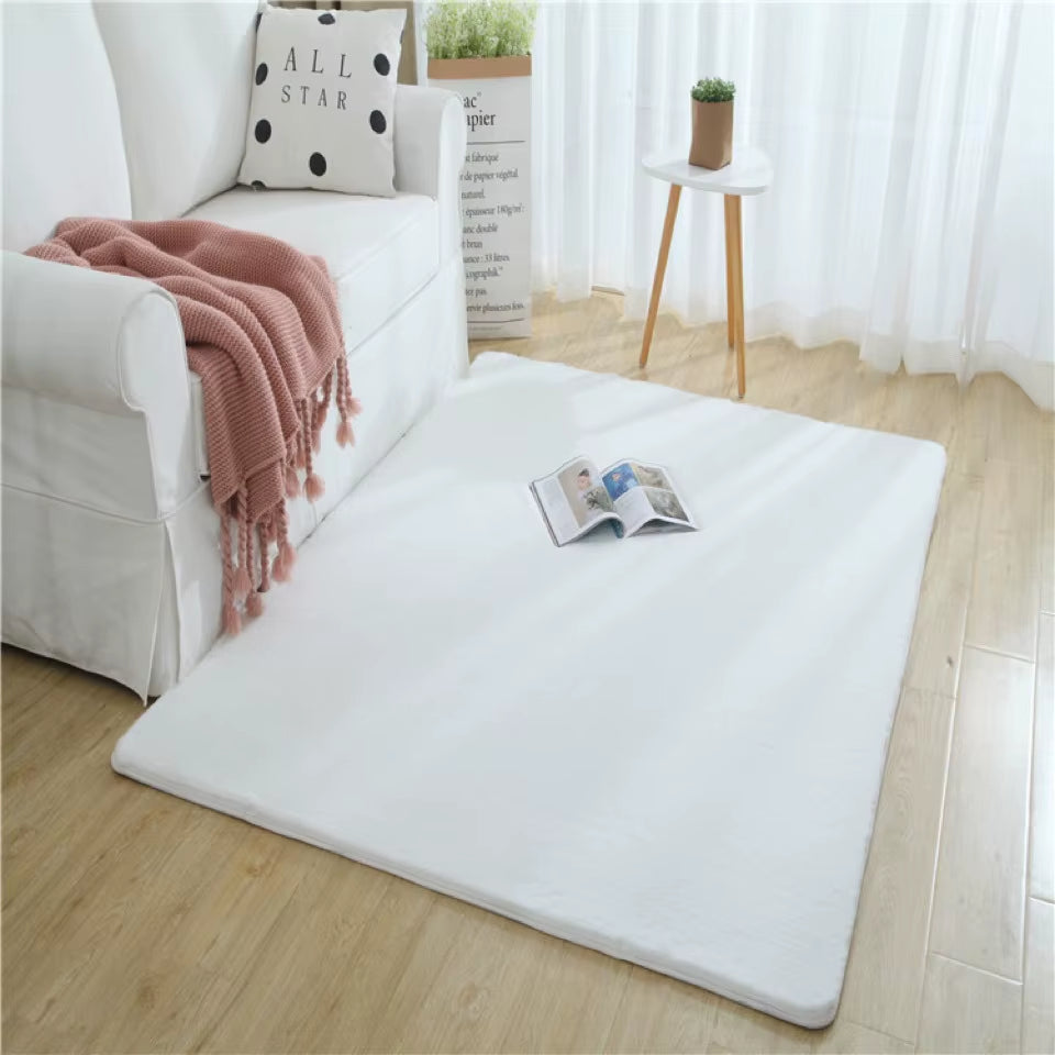 Nordic Fluffy Faux Fur Rugs Microfiber Imitation Rabbit Hair Center Living Room for Bedroom Carpet Non-Slip White Plush Kids Mat