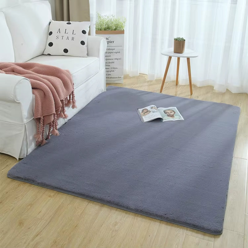 Nordic Fluffy Faux Fur Rugs Microfiber Imitation Rabbit Hair Center Living Room for Bedroom Carpet Non-Slip White Plush Kids Mat