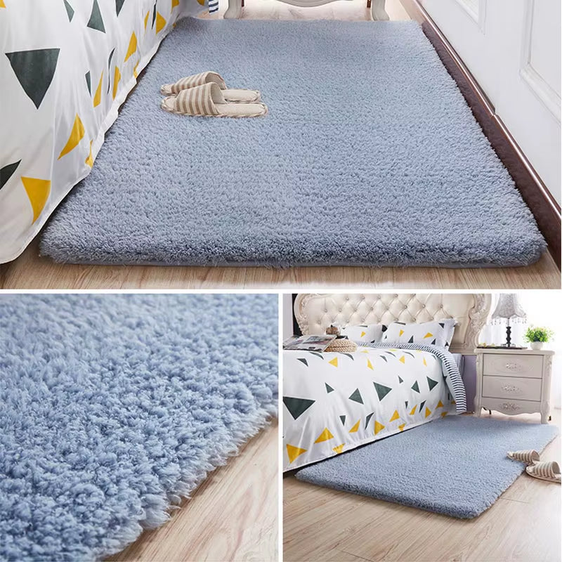 Nordic Fluffy Carpet for Bedroom Living Room Large Size Plush Anti-Slip Soft Door Mat White Pink Red Children'S Rugs for Room