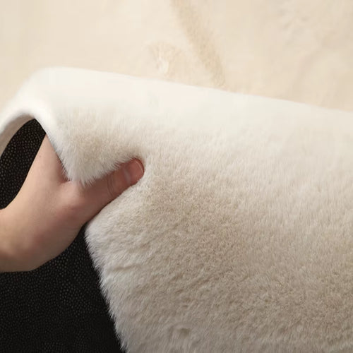 Nordic Fluffy Faux Fur Rugs Microfiber Imitation Rabbit Hair Center Living Room for Bedroom Carpet Non-Slip White Plush Kids Mat