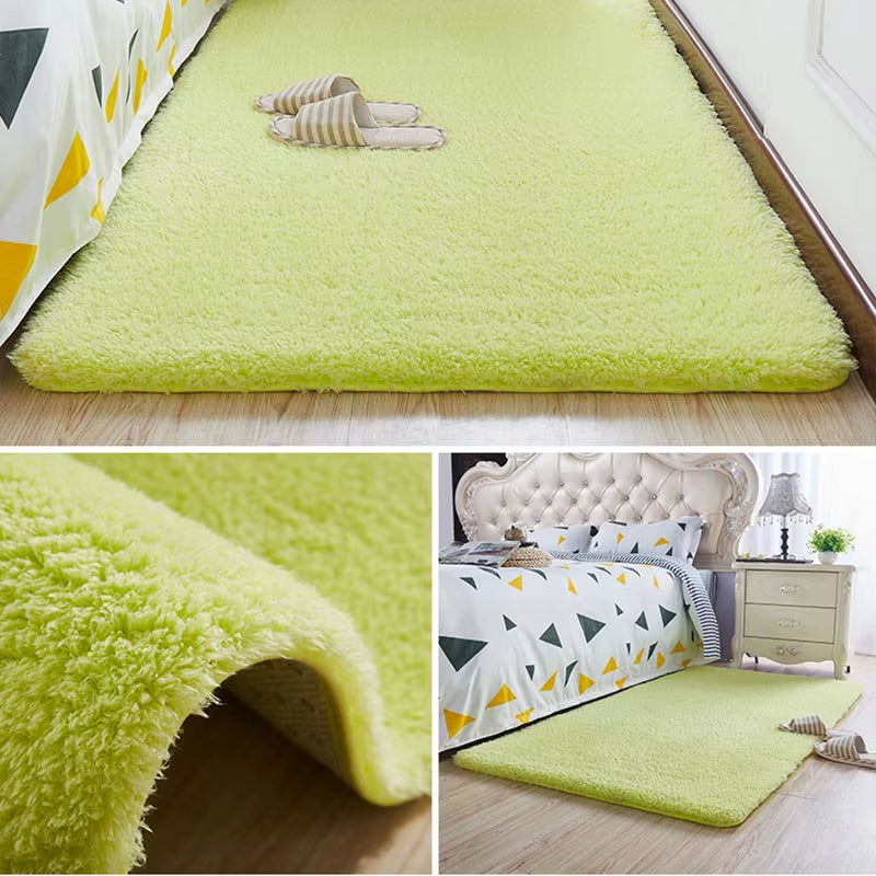Nordic Fluffy Carpet for Bedroom Living Room Large Size Plush Anti-Slip Soft Door Mat White Pink Red Children'S Rugs for Room