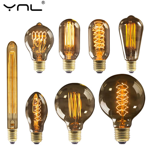 Retro  Bulb E27 220V 40W ST64 G80 G95 G125 Ampoule Vintage  Bulb Incandescent Lamp Filament Light Bulb Home Decor