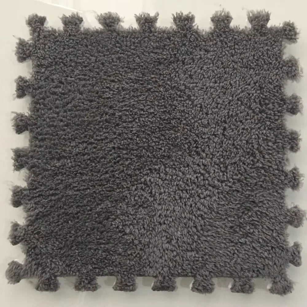 30 X 30Cm EVA Foam Puzzle Mat Long Hair Carpet Soft Plush Villi Shaggy Area Rug Mats for Home Kids Bedroom Floor Decoration Mat