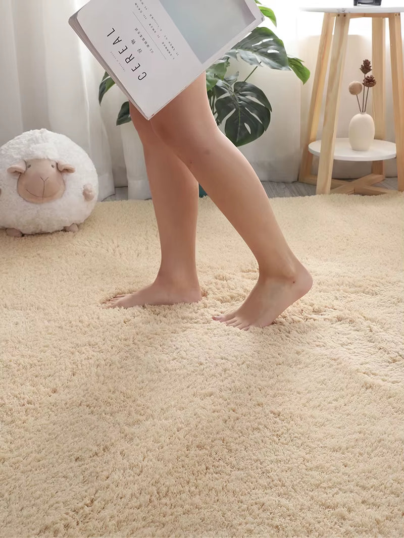 Plush Thick Carpet for Living Room Modern White Flurry Rugs in the Bedroom Decor Home Furry Floor Bedside Mat Children Carpets