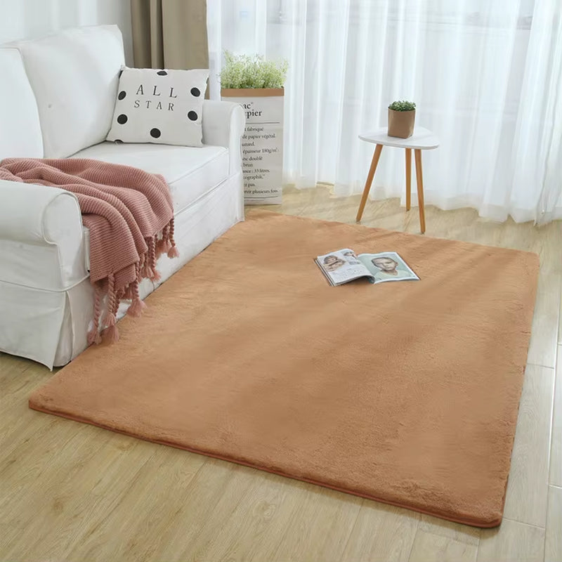 Nordic Fluffy Faux Fur Rugs Microfiber Imitation Rabbit Hair Center Living Room for Bedroom Carpet Non-Slip White Plush Kids Mat