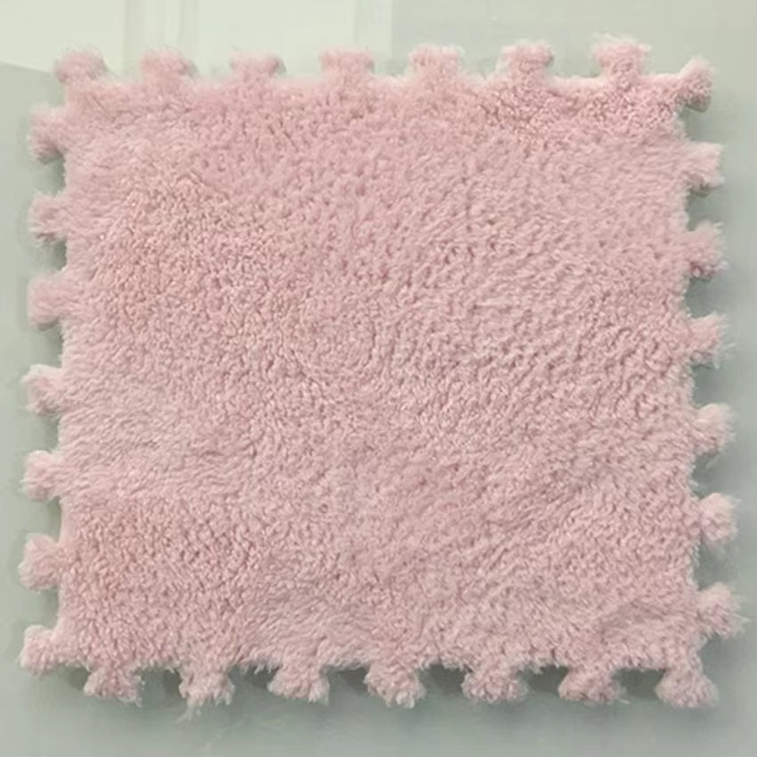 30 X 30Cm EVA Foam Puzzle Mat Long Hair Carpet Soft Plush Villi Shaggy Area Rug Mats for Home Kids Bedroom Floor Decoration Mat