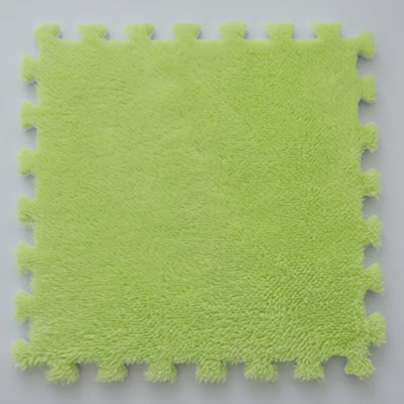 30 X 30Cm EVA Foam Puzzle Mat Long Hair Carpet Soft Plush Villi Shaggy Area Rug Mats for Home Kids Bedroom Floor Decoration Mat