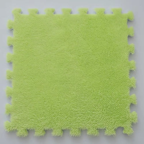 30 X 30Cm EVA Foam Puzzle Mat Long Hair Carpet Soft Plush Villi Shaggy Area Rug Mats for Home Kids Bedroom Floor Decoration Mat