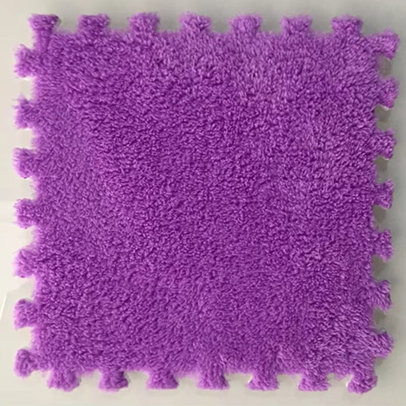 30 X 30Cm EVA Foam Puzzle Mat Long Hair Carpet Soft Plush Villi Shaggy Area Rug Mats for Home Kids Bedroom Floor Decoration Mat