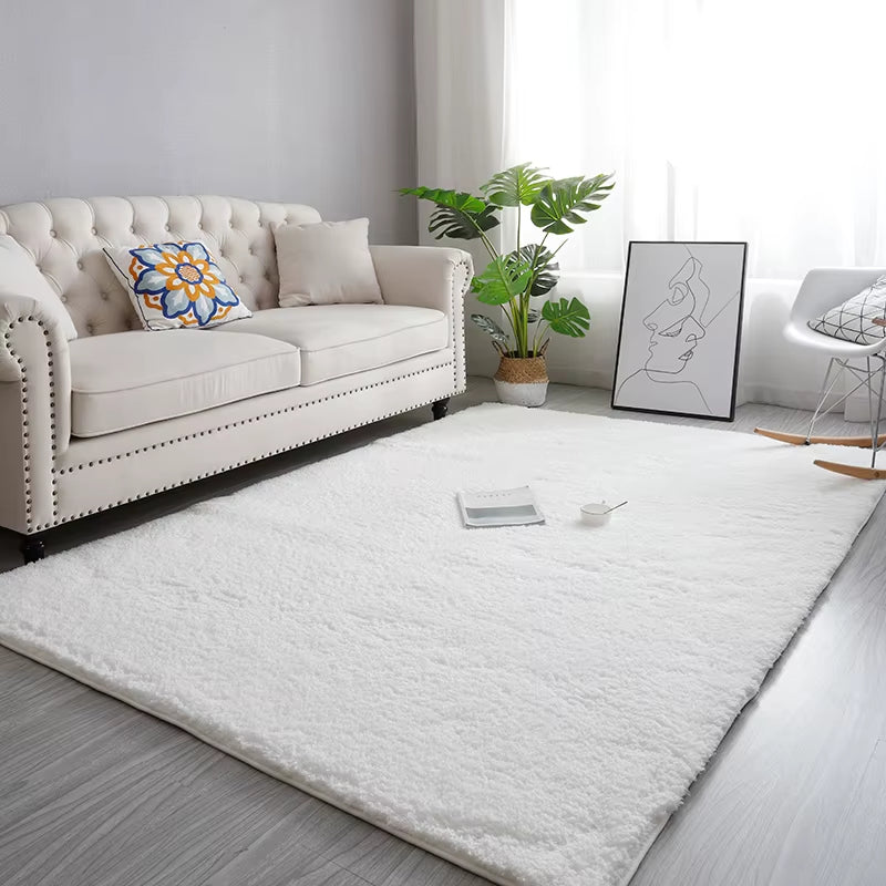 Nordic Fluffy Carpet for Bedroom Living Room Large Size Plush Anti-Slip Soft Door Mat White Pink Red Children'S Rugs for Room