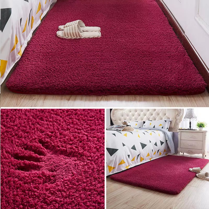 Nordic Fluffy Carpet for Bedroom Living Room Large Size Plush Anti-Slip Soft Door Mat White Pink Red Children'S Rugs for Room