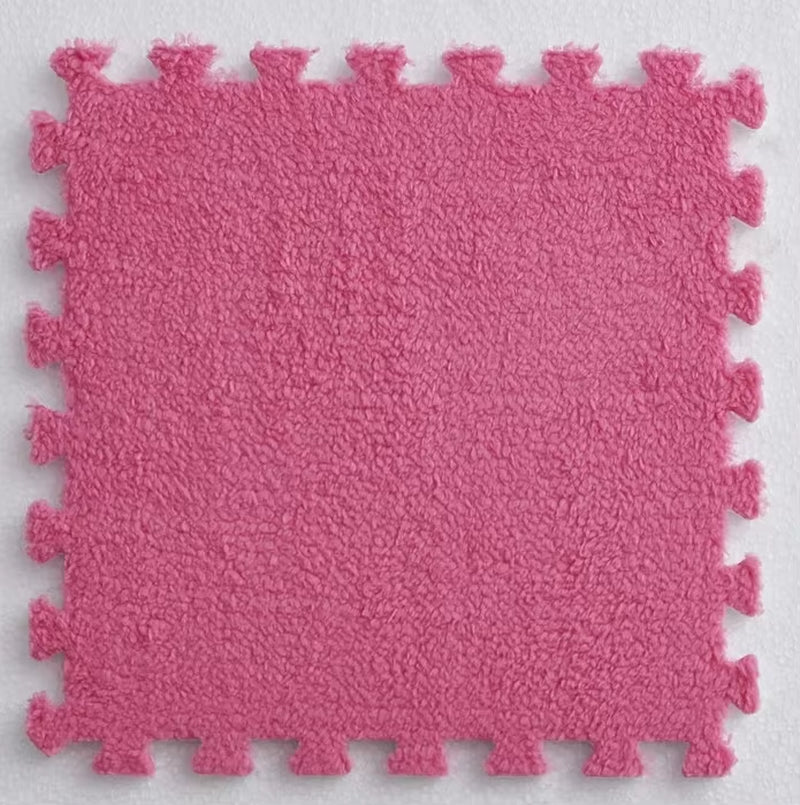 30 X 30Cm EVA Foam Puzzle Mat Long Hair Carpet Soft Plush Villi Shaggy Area Rug Mats for Home Kids Bedroom Floor Decoration Mat