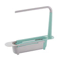 1Pc Multifunctional Telescopic Sink Storage Rack Upgraded Adjustable Sink Sponge Holder Expandable 2-In-1 for Home Kitchen