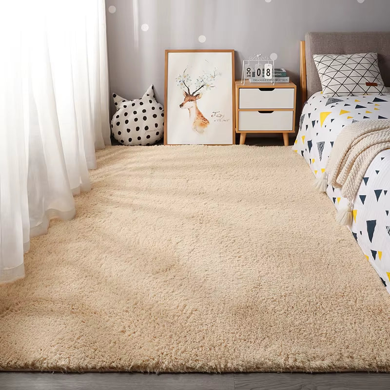 Nordic Fluffy Carpet for Bedroom Living Room Large Size Plush Anti-Slip Soft Door Mat White Pink Red Children'S Rugs for Room