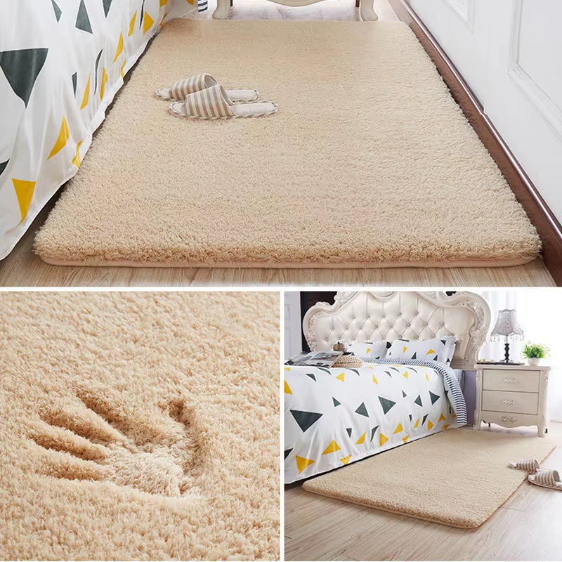 Nordic Fluffy Carpet for Bedroom Living Room Large Size Plush Anti-Slip Soft Door Mat White Pink Red Children'S Rugs for Room