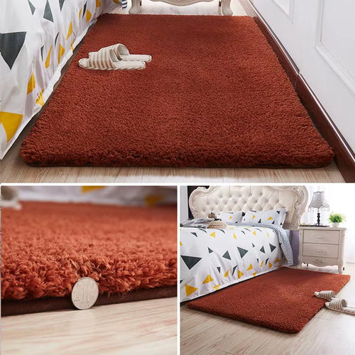 Nordic Fluffy Carpet for Bedroom Living Room Large Size Plush Anti-Slip Soft Door Mat White Pink Red Children'S Rugs for Room